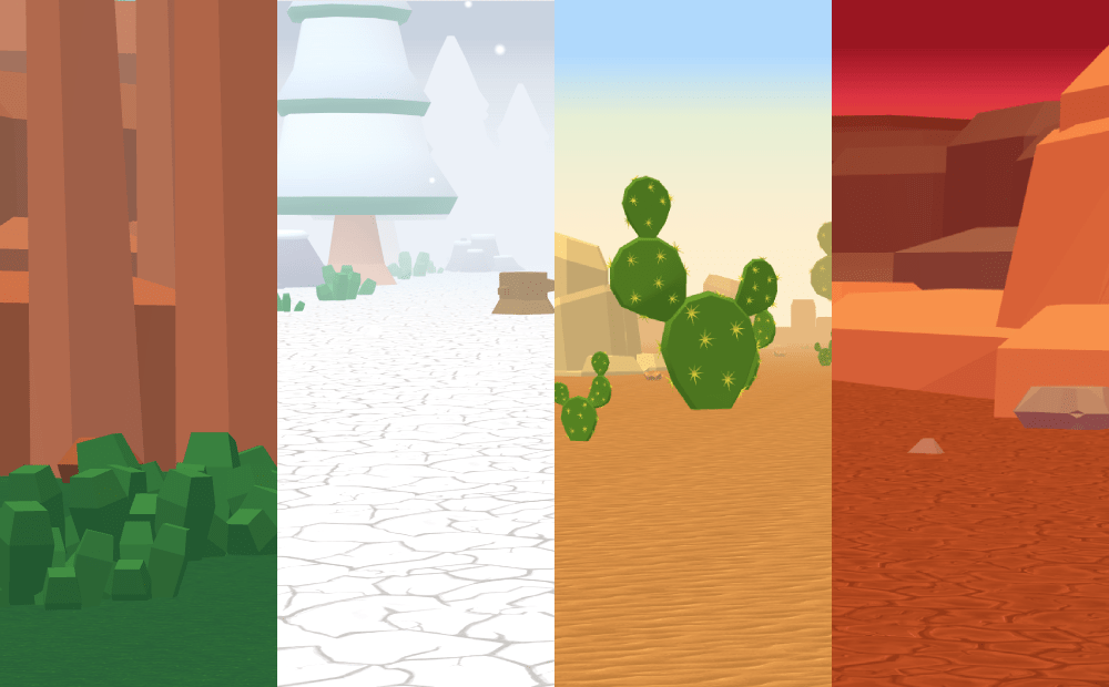 The five biomes of Trike Dash