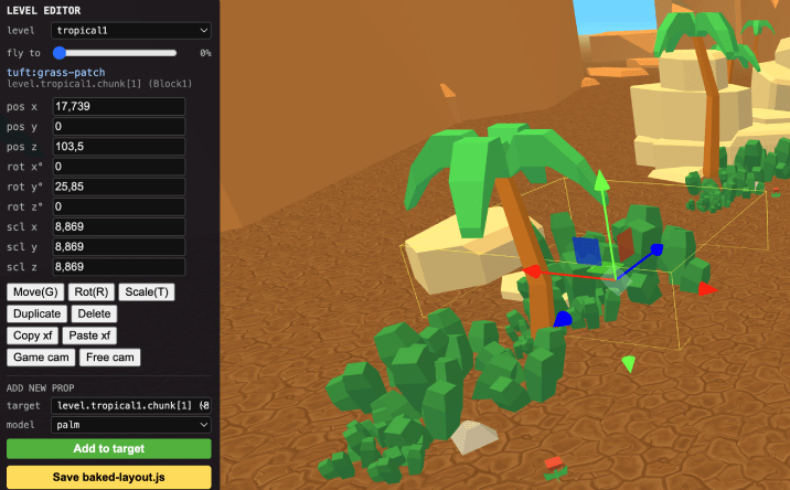 The level and obstacle editor